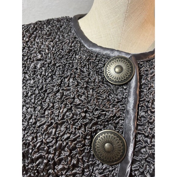 Double D Ranch Women’s Satin Crinkled Jacket size M Silver Western Cowgirl - Picture 2 of 9